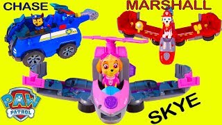 Paw Patrol Toys Unboxing Flip and Fly Skye, Chase Vehicles | Ellie Sparkles