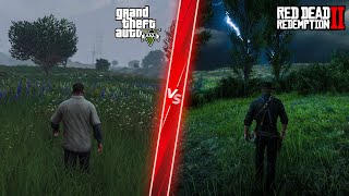 GTA 5 Next Gen Remastered New Physics vs RDR2 - Direct Comparison! Attention to Detail & Graphics!