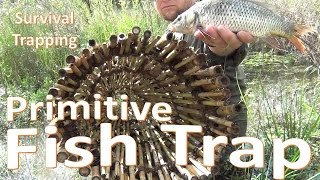 Primitive Survival Fish Trap -Build and Set-