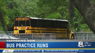 Hillsborough County school bus drivers practice bus routes ahead of new school year