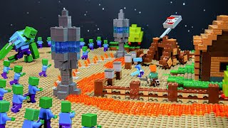 Zombie Apocalypse VS  The Most Secure Tower  | Lego Minecraft Animation BRICKMINE