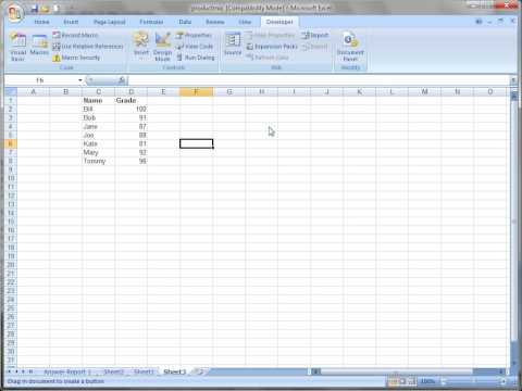 Creating a Macro Button in Excel 2007 Creating a Macro Button in Excel 2007