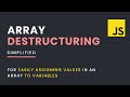 Array Destructuring Simplified, in JavaScript