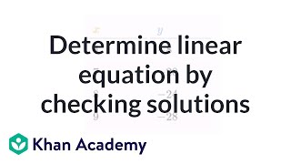 Testing solutions to linear equations | Graphing lines and slope | Algebra Basics | Khan Academy