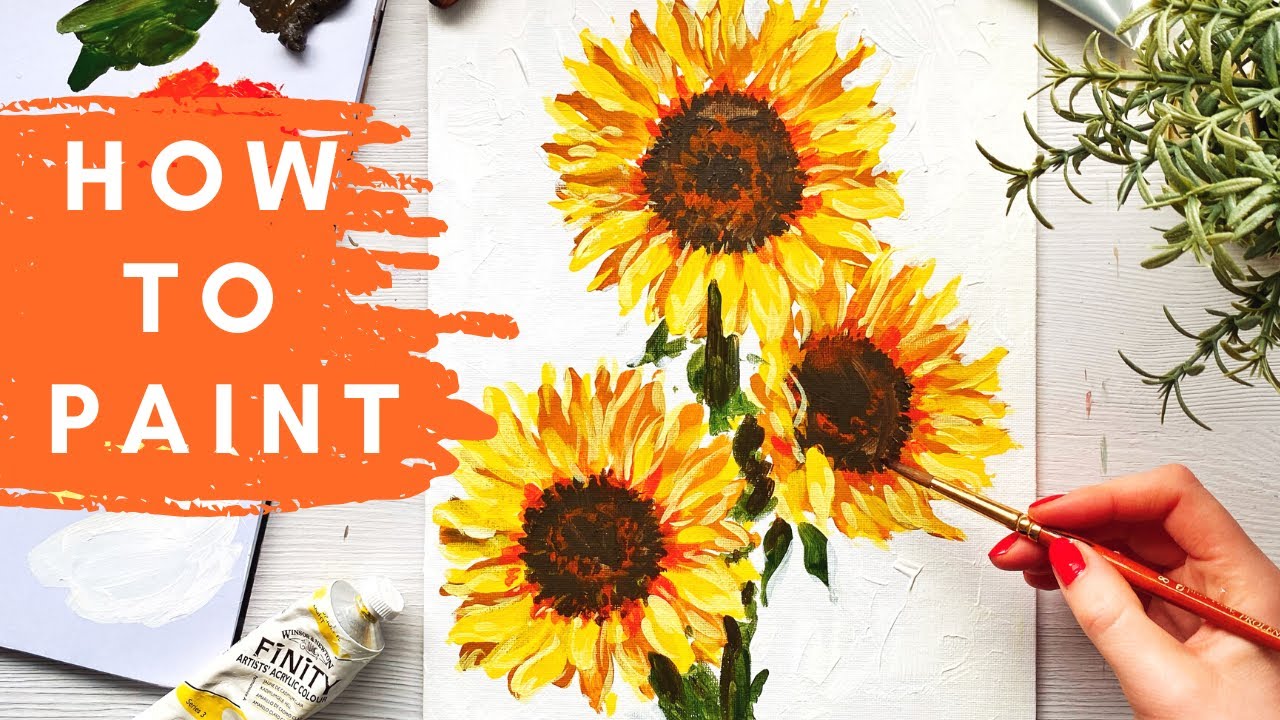 Easy Acrylic Sunflower Painting