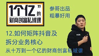 12.如何矩阵抖音及拆分业务核心-参哥商学院-价值一个亿的财商创富私域课-参哥出品粗暴好用