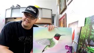 How I paint a Hummingbird Acrylic Painting on Canvas
