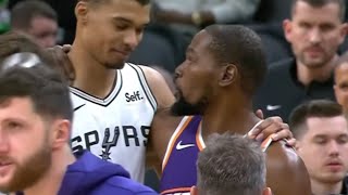 KD SHOWS RESPECT & TELLS VICTOR WEMBY "NAH! U A TOUGH BUCKET!"