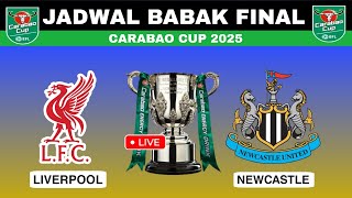 Jadwal Final Carabao Cup 2025 | LIVERPOOL vs NEWCASTLE live | Hasil Bola Tadi Malam