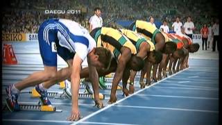 The Race 100 meter Dash Sprint Bolt vs Blake Moscow 2013 IAAF