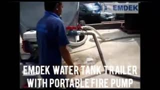 Emdek Water Tank Trailer with Portable Fire Pump