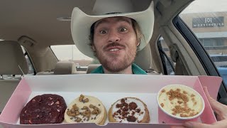 CRUMBL REVIEW 259: Chocolate Toffee Cake Cup, Banana Bread, Cookie Dough, Red Velvet White Chip