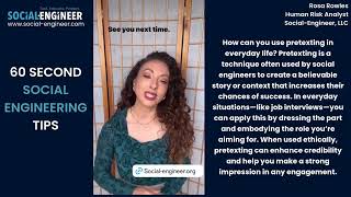 Pretexting - 60 Second Social Engineering Tips