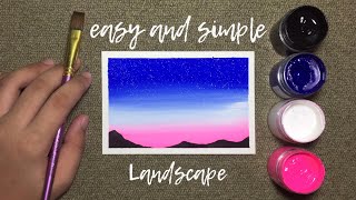 Easy and Simple Poster Color Landscape Painting for Beginners! • Step-by-step Tutorial