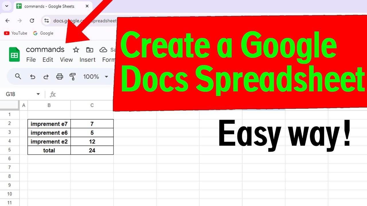 How To Create A Google Docs Spreadsheet For Beginners Youtube