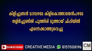 ONNAM KILI VANNAN KILI KARAOKE WITH LYRICS | KILICHUNDAN MAMBHAZHAM l CREATIVE MEDIA