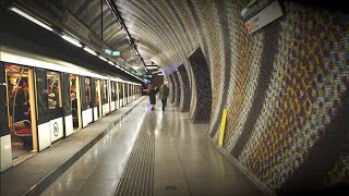 Hungary, Budapest, Metro ride from Fővám tér to Szent Gellért Tér