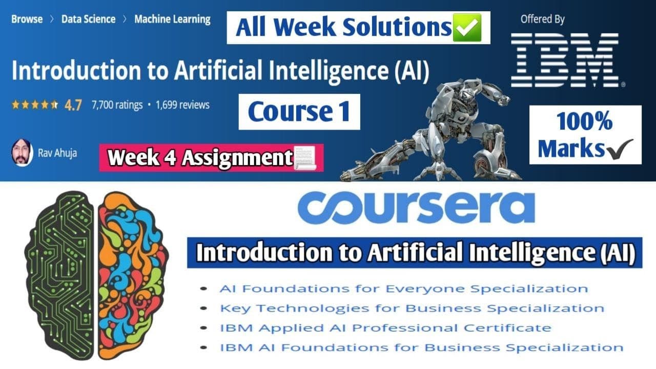 Introduction To Artificial Intelligence | Coursera | IBM | Complete ...