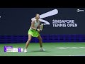 teichmann vs. wang singapore quarterfinal wta match highlights