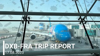 [4K] TRIP REPORT | DXB🇦🇪-FRA🇩🇪 | Emirates Airbus A380-861 | DUBAI EXPO LIVERY | 17.08.2023 ✈️