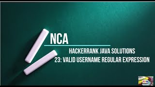 23:Valid Username Regular Expression || Hackerrank java solutions