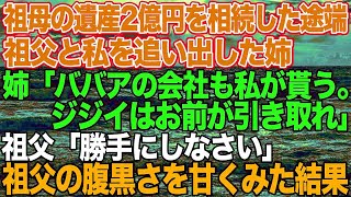 【スカッとする話】祖母の遺産2億を相続した姉が振込確認と同時に祖父と私を追い出した。姉「ババアの会社はもらう。ジジイはお前が面倒を見ろw」祖父「勝手にしなさい」→祖父の腹黒さを甘くみた結果