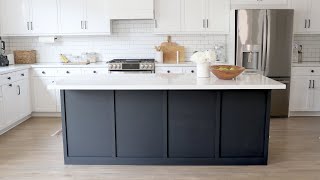 DIY Kitchen Island Upgrade - How to Update a Builder-Grade Kitchen Island With Trim and Paint