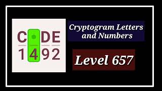 Cryptogram Level 657 Letters and Numbers