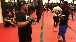 Shawn Bunch "The Great" and Rosendo Sanchez Do Padwork Drills for Bellator 210