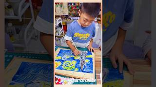 Van Gogh (Starry Night) creative reproduction painting梵高（星空）创意临摹绘画