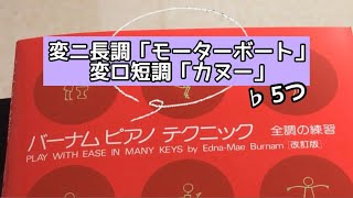 バーナムピアノテクニック 全調の練習の変ニ長調・変ロ短調