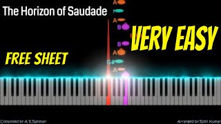 The Horizon of Saudade Piano Tutorial Easy | Dil Bechara | Notes | Sheet | Keyboard | MIDI