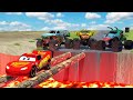 MONSTER TRUCK VS Color Lightning McQueen and Tow mater DEAD SCEN BLACKMAIL revenge