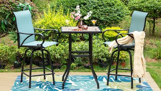 How to Install MFSTUDIO 2-Piece Aqua Textilene Swivel Patio Bar Stools?