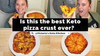 KETO Pizza Dough Tastes Like REAL Pizza Crust ft. Non-Keto Person @victoriasketokitchen