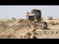 WOW!! Strong Power Bulldozer Spreading Rock, Pushing Rock For Big Lake Filling-Dozer SHANTUI DH17