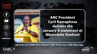 ANC President Cyril Ramaphosa delivers the January 8th statement at Mbombela Stadium