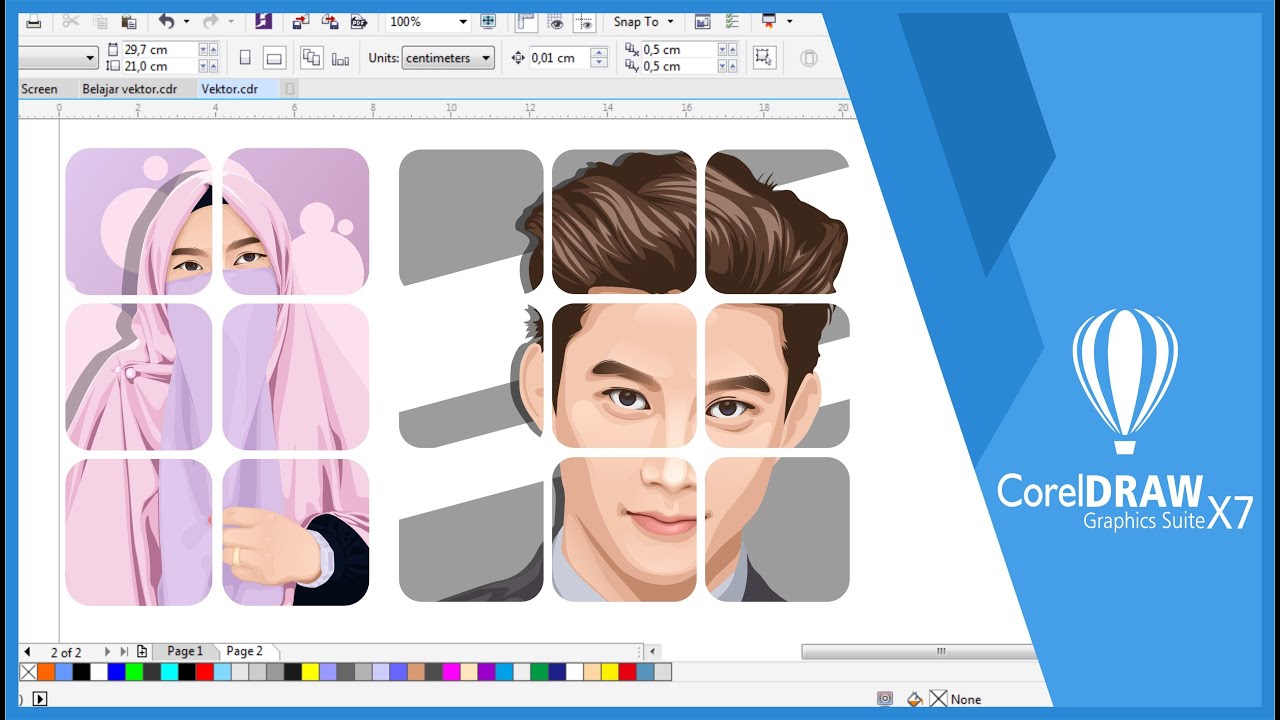 Cara Memotong Gambar Menjadi Beberapa Bagian Di Coreldraw - YouTube