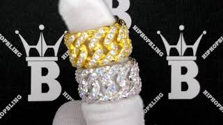 Cuban Link Iced Out Eternity Hip Hop Rings | White or Yellow Gold | HIPHOPBLING