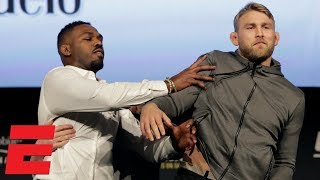 Jon Jones and Alexander Gustafsson get into shoving match at UFC 232 presser | MMA Sound