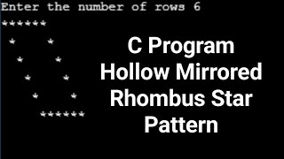 C Program Hollow Mirrored Rhombus Star Pattern !! Codingtutorialbydeepak