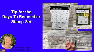 Days To Remember Calendar Stamp Set Tip Video