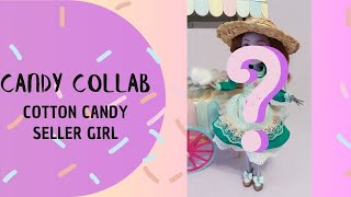 Doll Repaint Candy Collab! Cotton Candy girl ooak