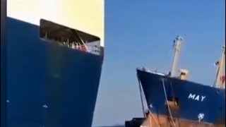 Big ship crash accident 😳😳😳