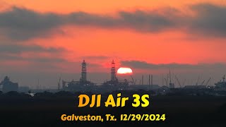 DJI Air 3S Demo # 01 Galveston sunset Zoomed.