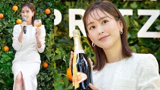 桐谷美玲、純白サマードレス姿で美脚チラ見せ 「スリットで夏らしさを」（CHANDON SECRET GARDEN MIDPARK LOUNGE オープニングセレモニー）