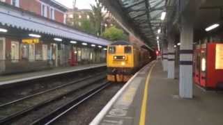 GBRf 20905 + 20901 THRASH through Tunbridge Wells, 24/11/14.