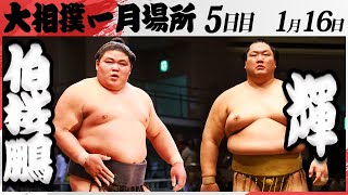 大相撲　伯桜鵬ー輝＜令和7年一月場所・５日目＞SUMO