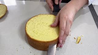 JAPANESE MIXED FRUIT SHORTCAKE #3 HOW TO SLICE A SPONGE CAKE