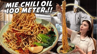 MAKAN MIE CHILI OIL TERPANJANG DI DUNIA 100 METER!! GAK PUTUS PUTUS…